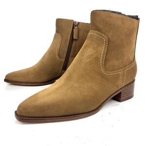 Cole Haan Naia Women's Booties Pointed Toe Block Heel Brown Size 7 US